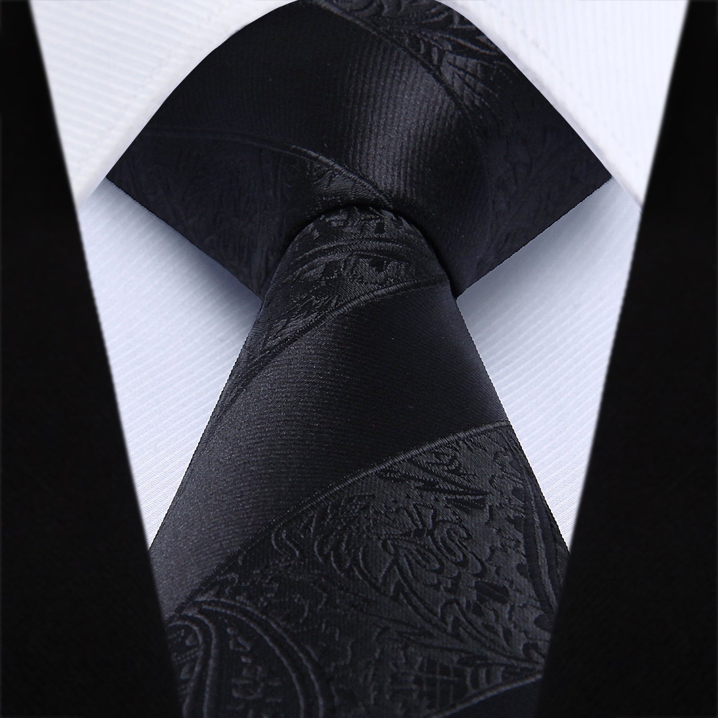 Hisdern Black Striped Formal Wear Accessories Set