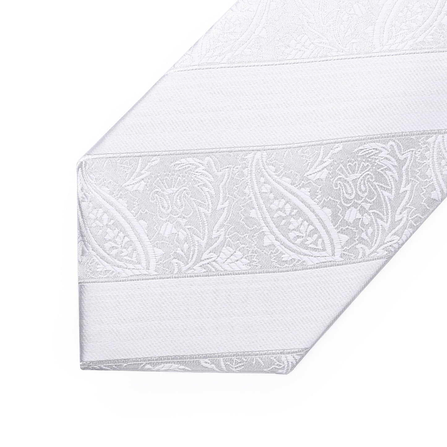 Hisdern White Paisley Tie Set For Groomsmen
