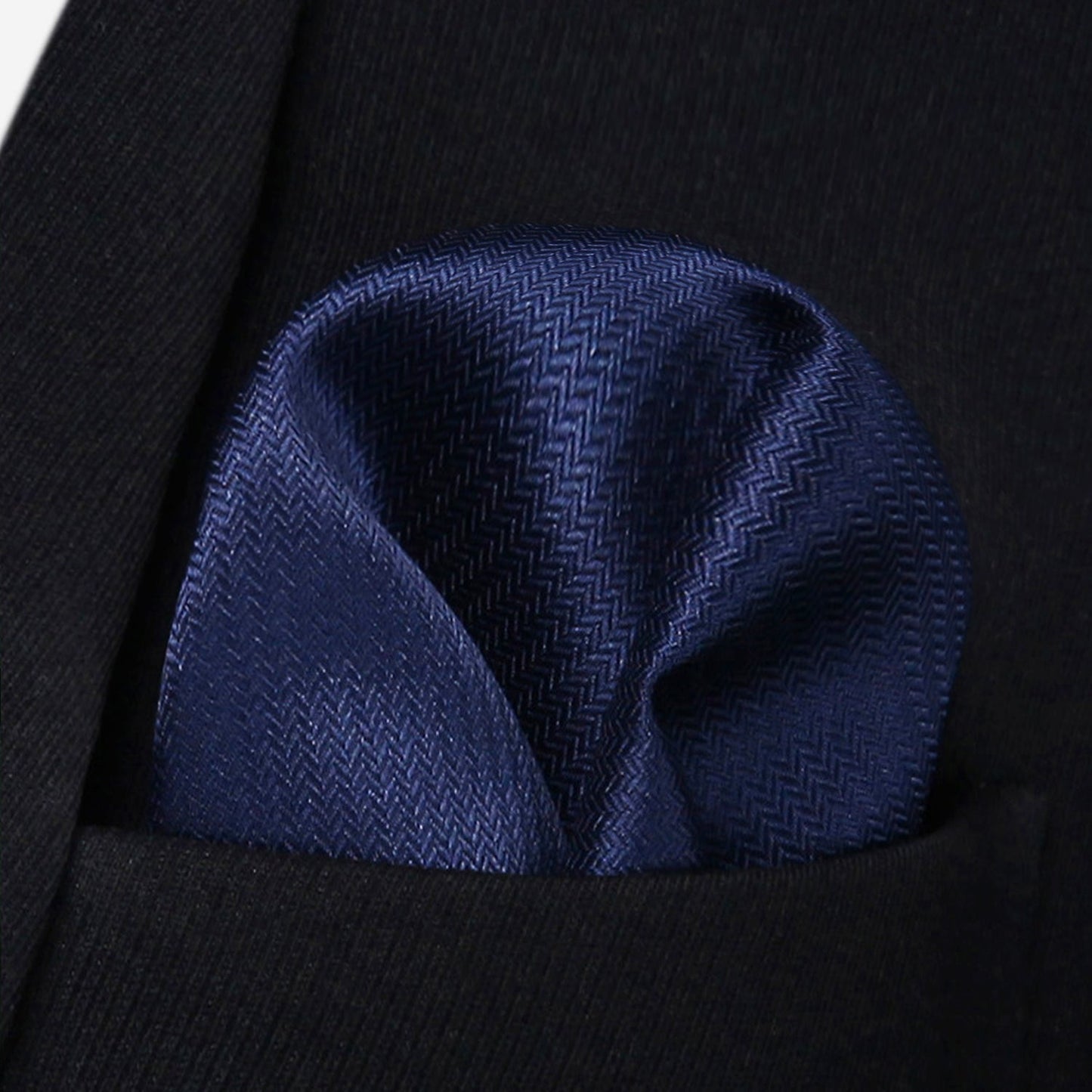 Hisdern Navy Blue Striped Business Tie Set