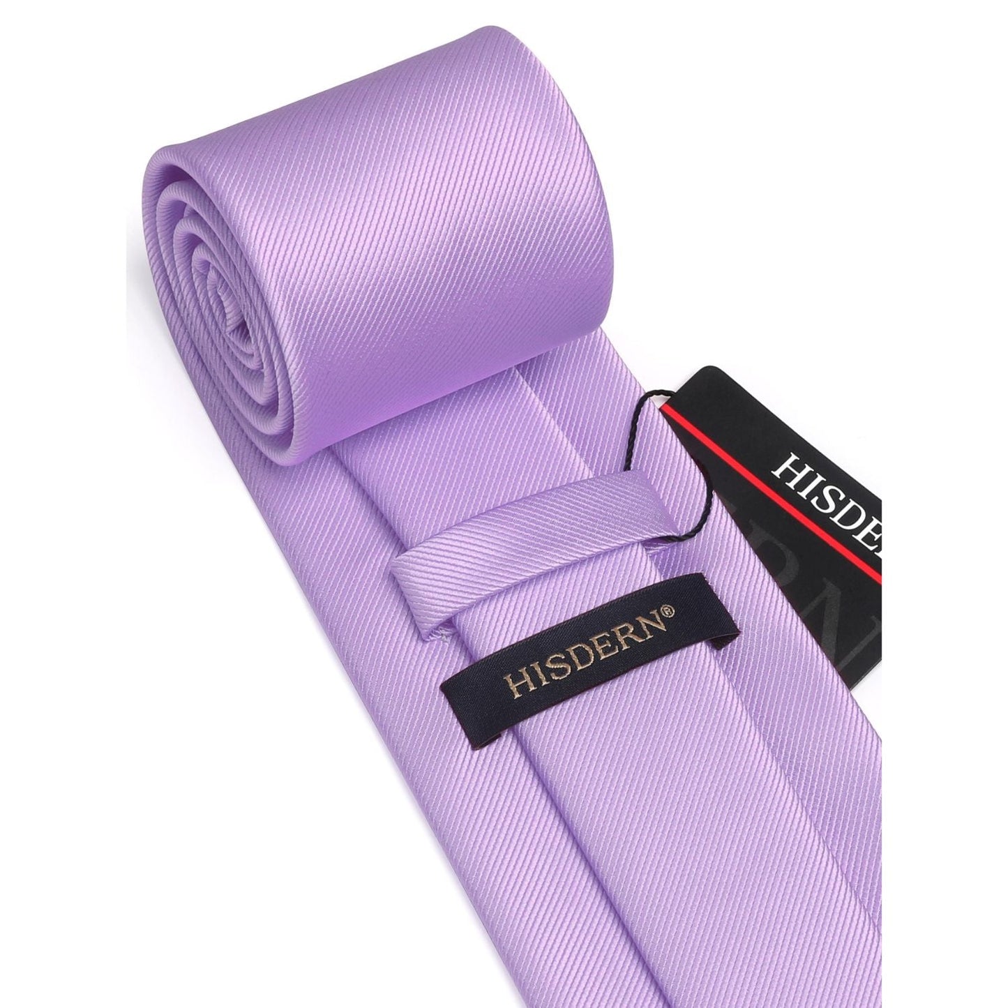 Hisdern Purple lavender Blush Solid Men’s Tie Set for Formal & Wedding