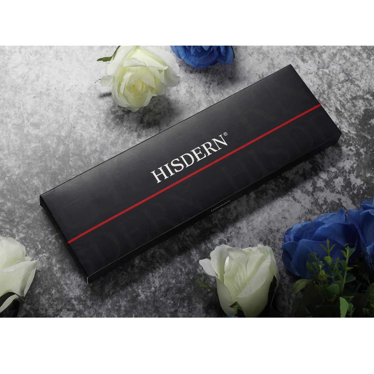 Hisdern Solid Print Skinny Tie Slim 1.58'' Formal Wedding Tie