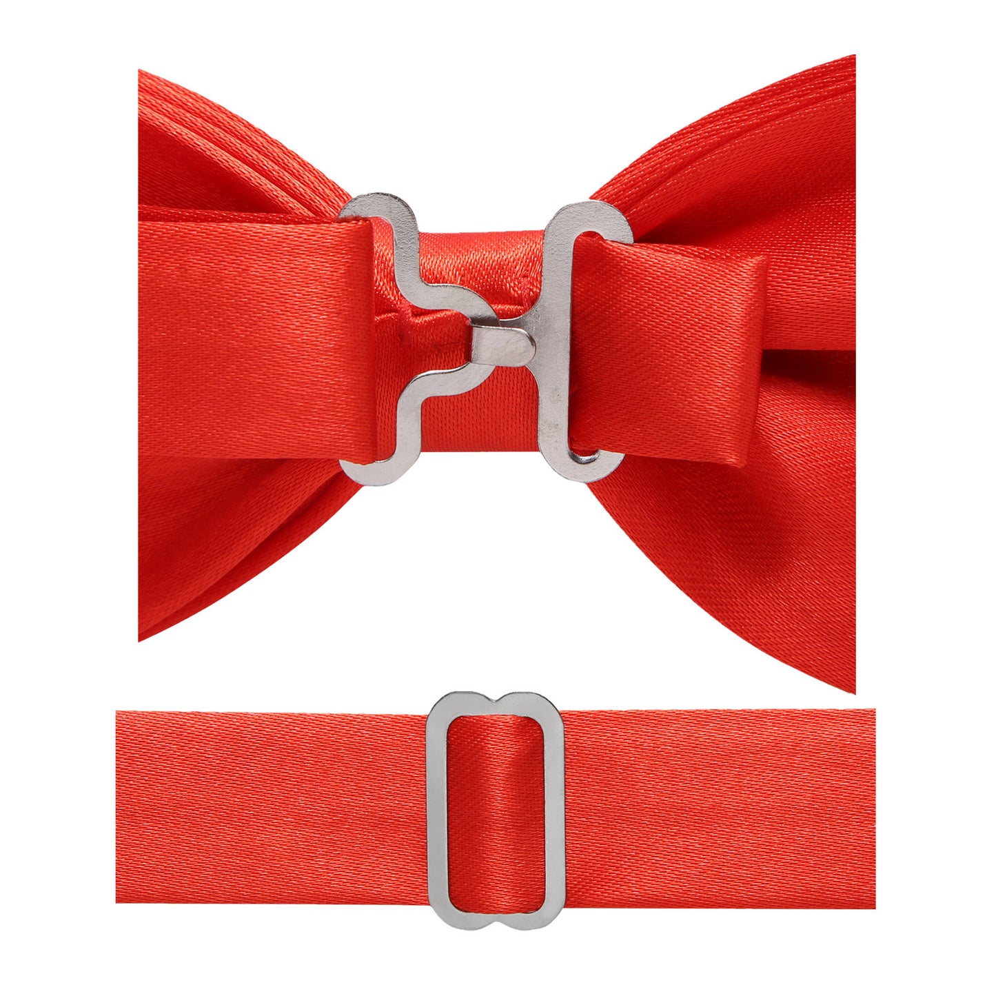 Red Bowtie Neck Tie Pocekt Square Cufflinks Set - 4 Piece
