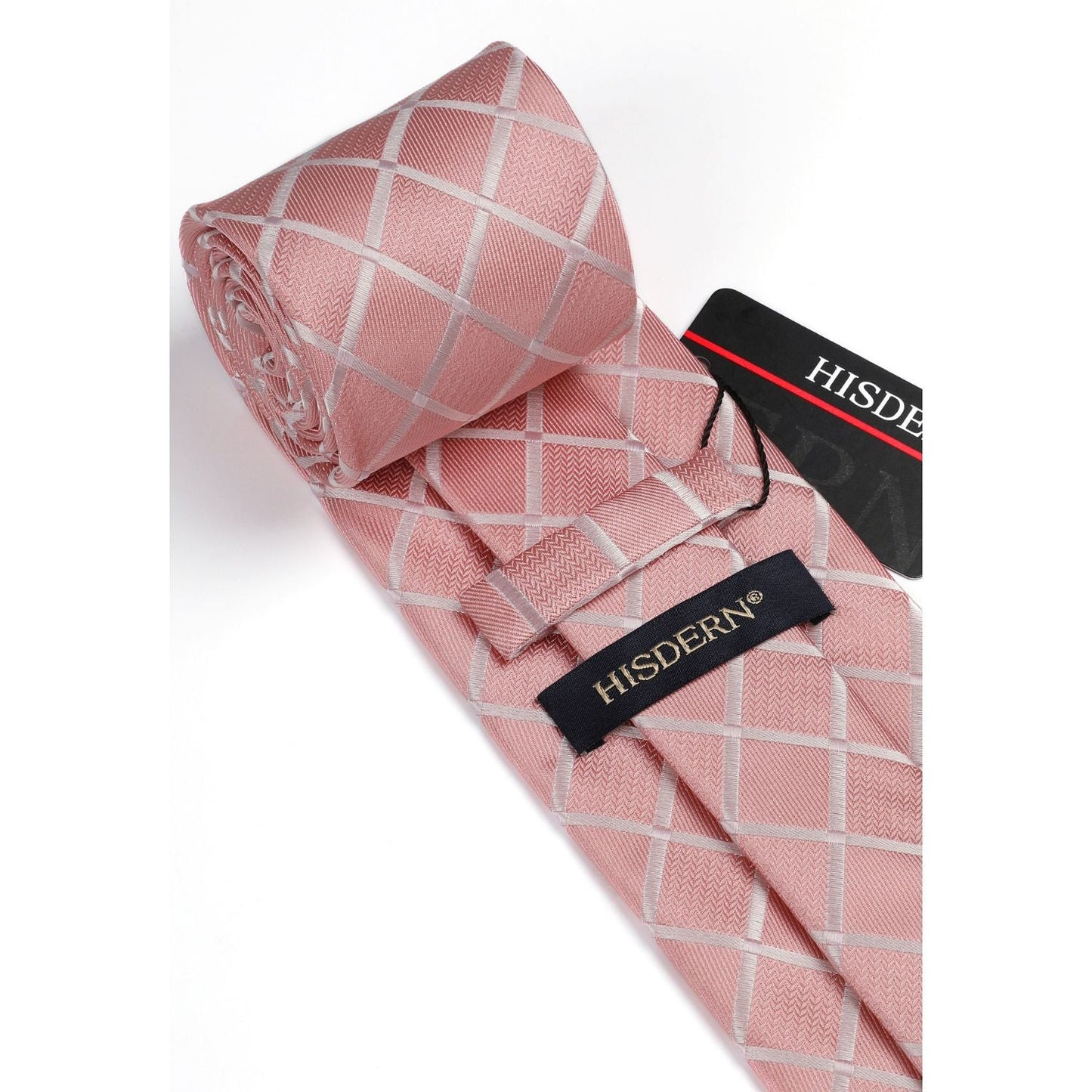 Hisdern Pink Plaid Wedding Accessories Set