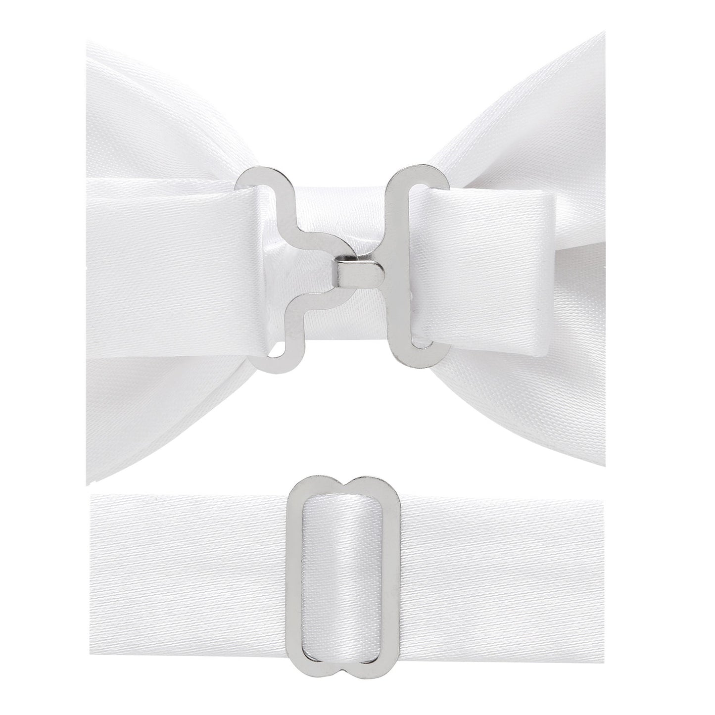White Bowtie Neck Tie Pocekt Square Cufflinks Set