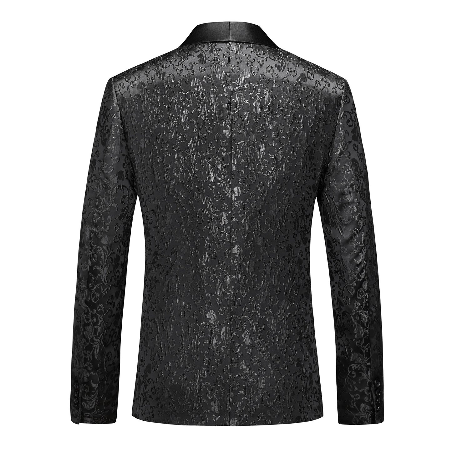 Men's 2 Piece Suits Jacquard Tuxedo Black Color