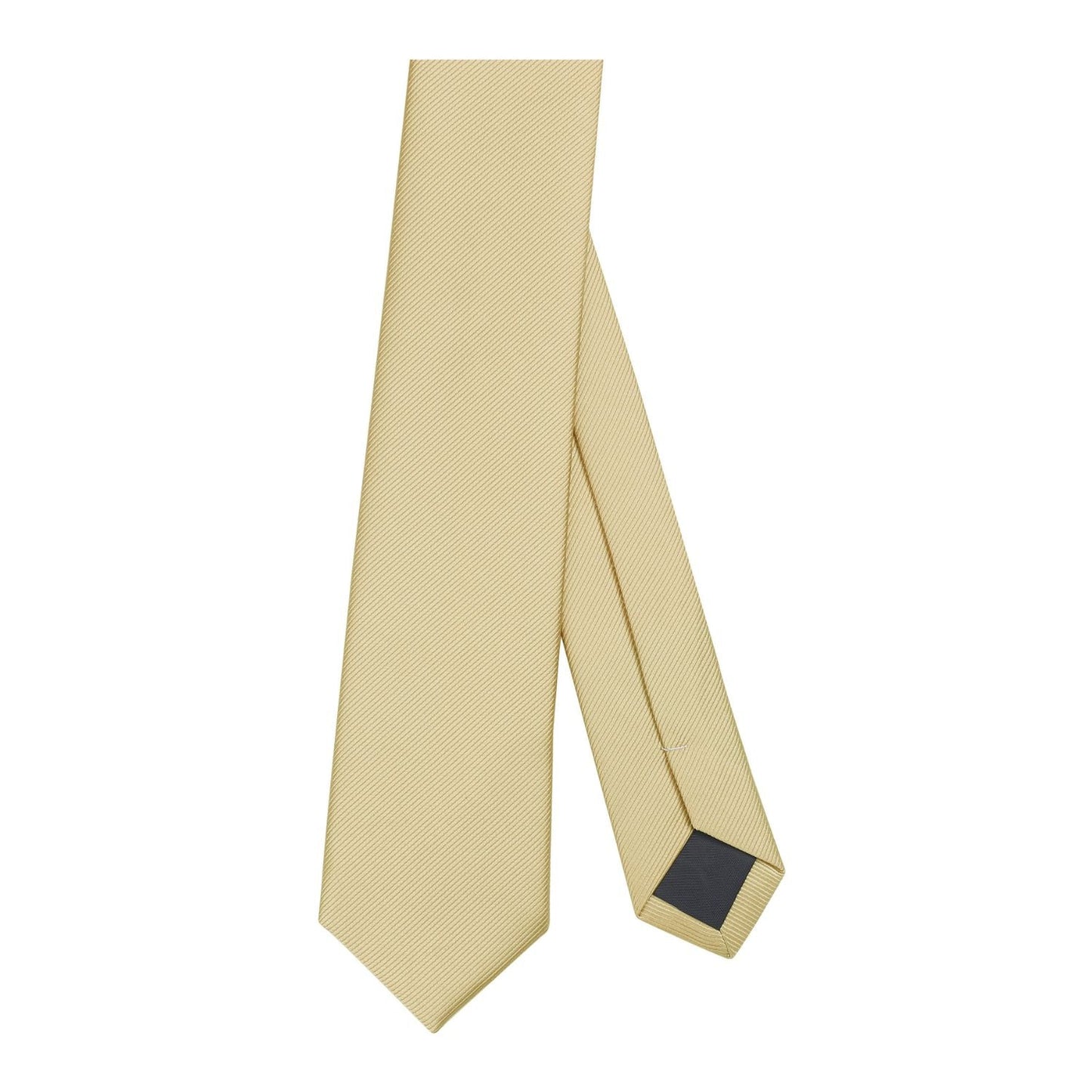 Hisdern Solid Print Skinny Tie Slim 2.4'' Formal Champagne Wedding Tie