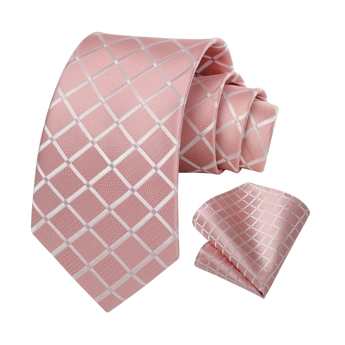 Hisdern Pink Plaid Wedding Accessories Set