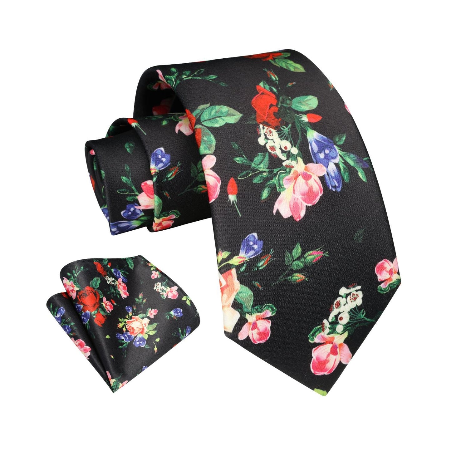 Hisdern Black Floral Wedding Accessories Set