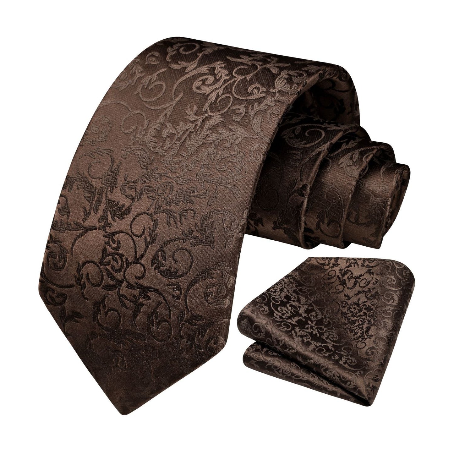 Hisdern Brown Floral Wedding Accessories Set