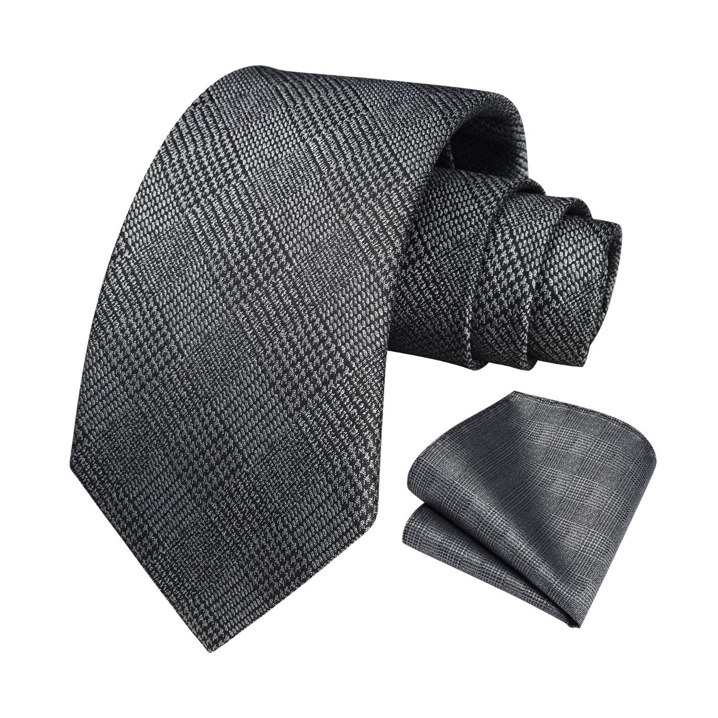 Hisdern Grey Glen Plaid Business Tie Set