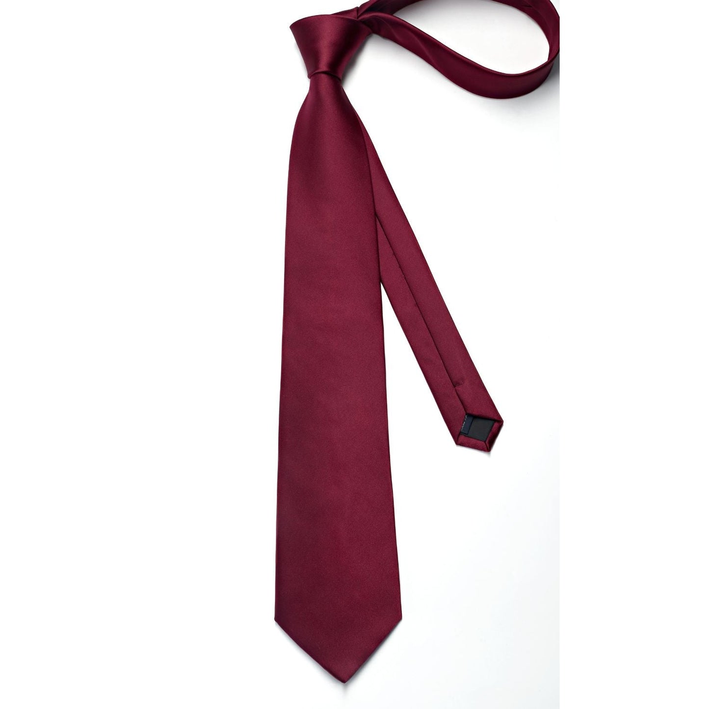 Hisdern Burgundy Solid Wedding Accessories Set with Cufflinks