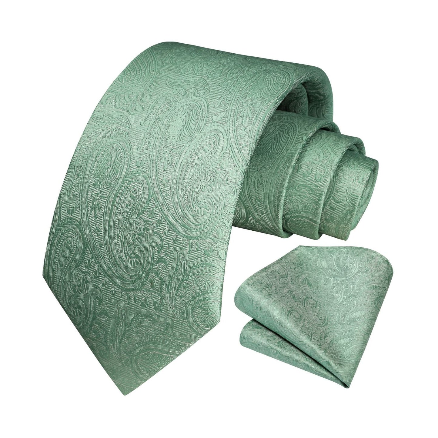 Hisdern Sage Green Paisley Set For Groomsmen