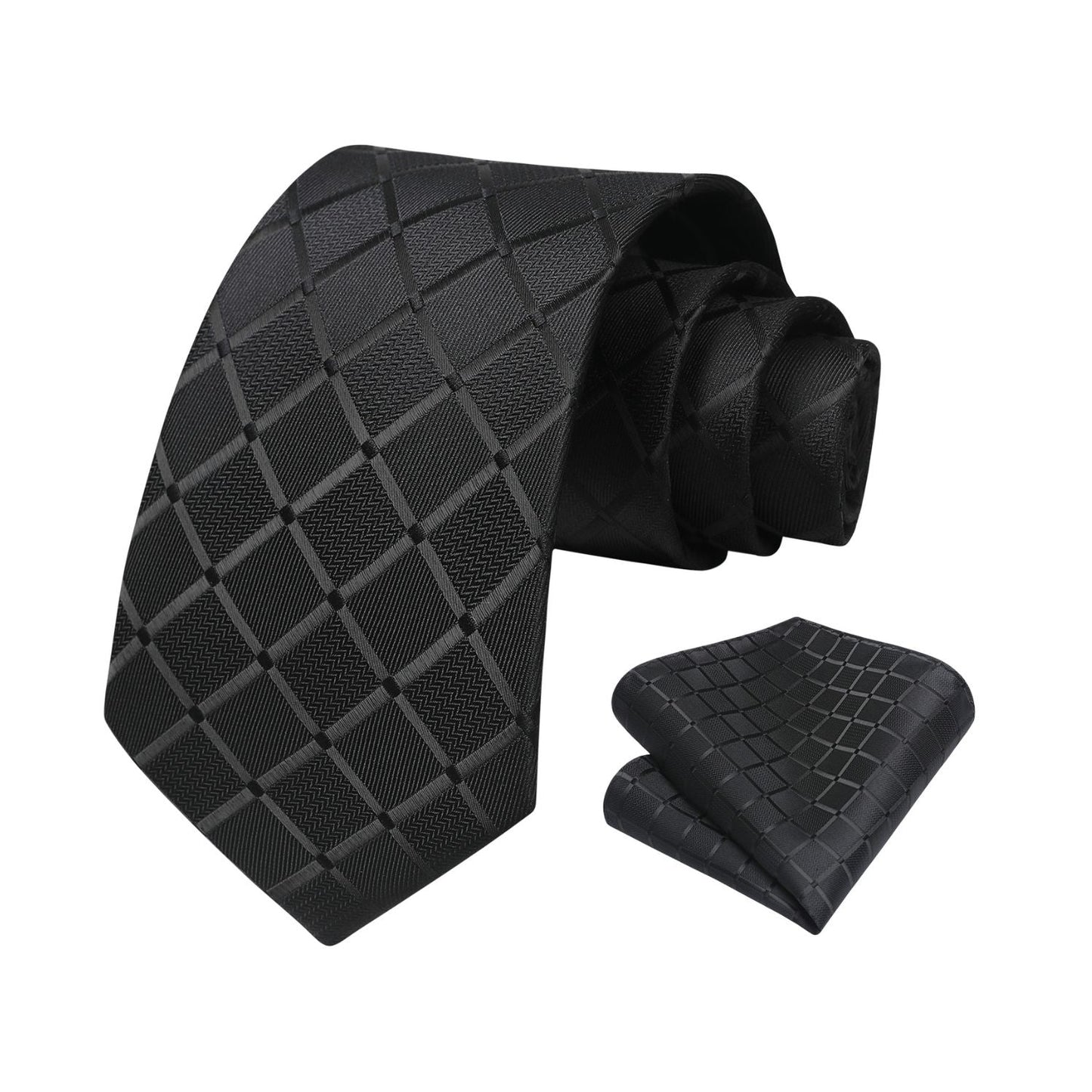 Hisdern Black Plaid Wedding Accessories Set