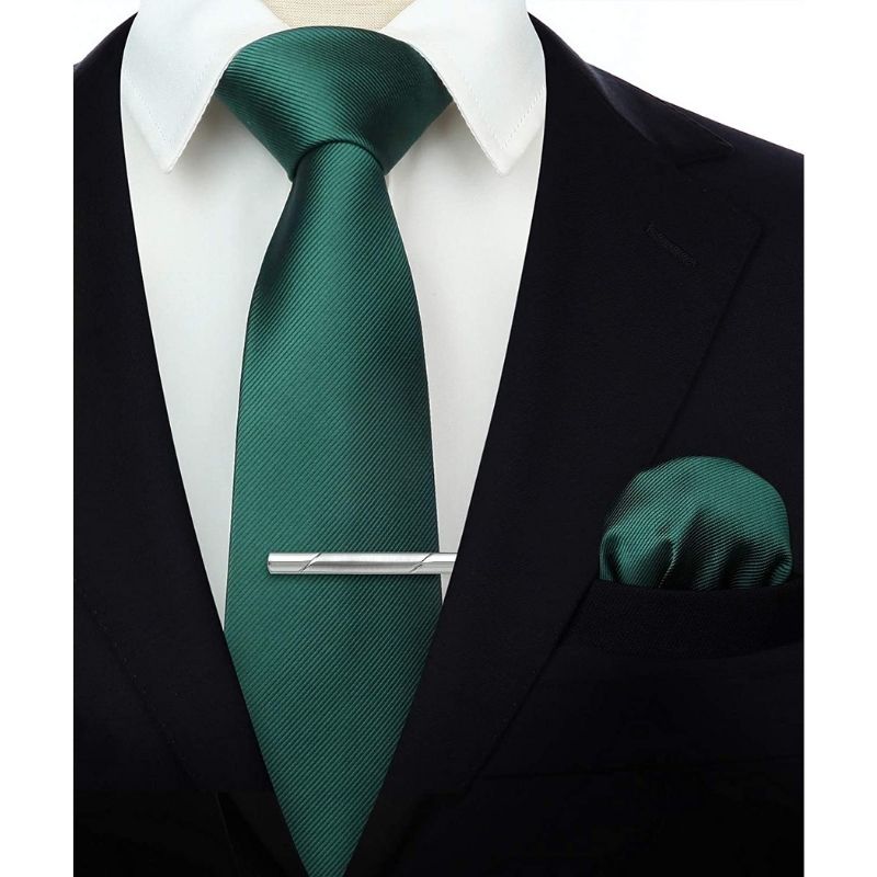 Hisdern Green Solid Wedding Accessories Set With Clip