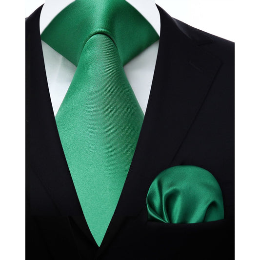 Hisdern Emerald Solid Business Tie Set