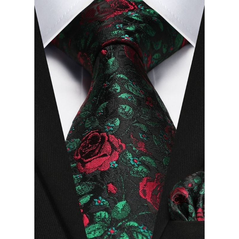 Hisdern Red Rose Floral Wedding Accessories Set