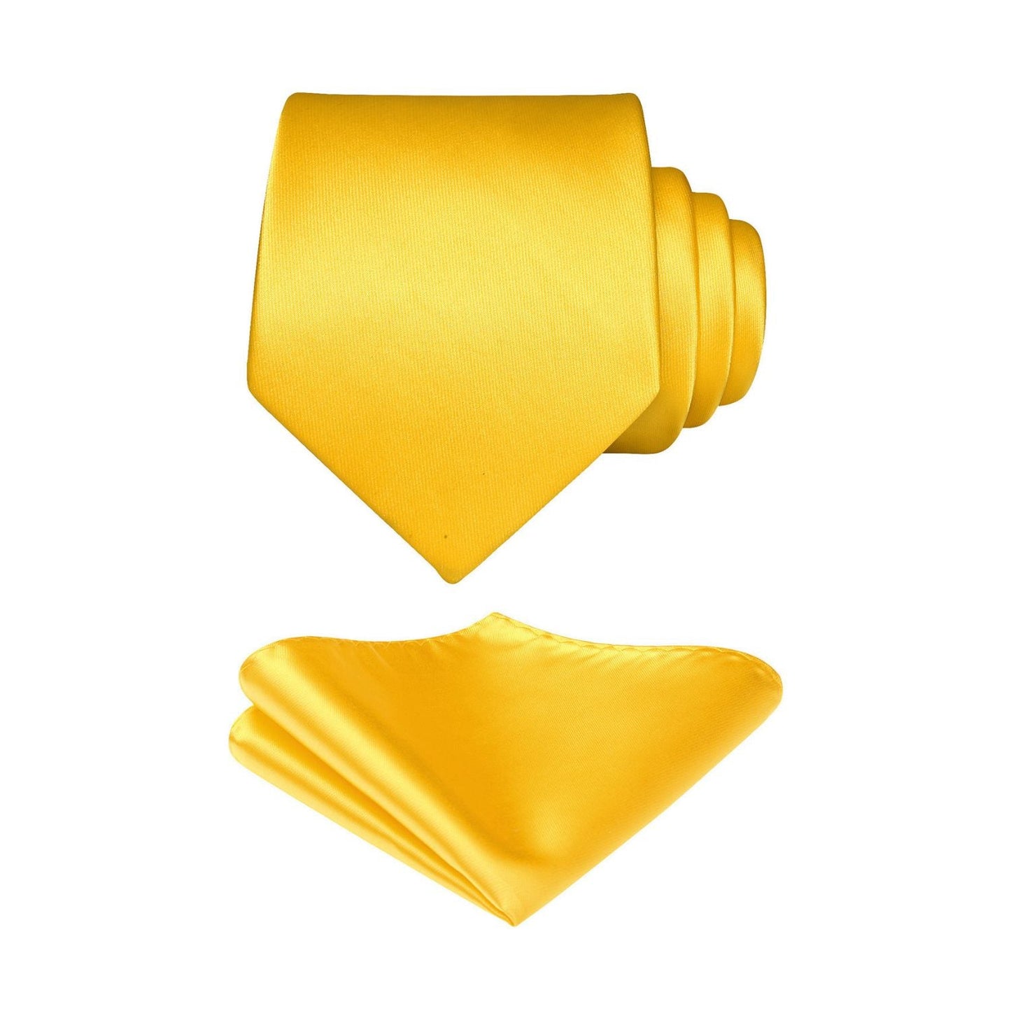 Hisdern Yellow Solid Men’s Tie Set for Formal & Wedding