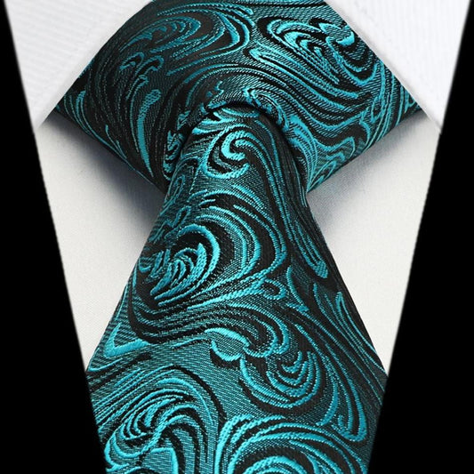 Hisdern Green Paisley Tie Set For Groomsmen