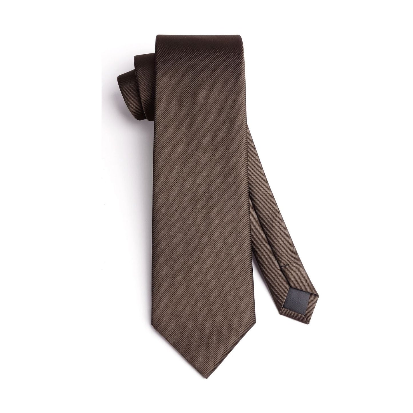 Hisdern Brown Solid Wedding Accessories Set with Cufflinks