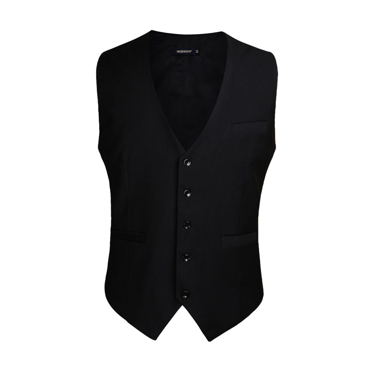 Hisdern Black Satin Foraml Vest - Formal Office Wear