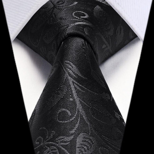 Hisdern Black Floral Wedding Accessories Set