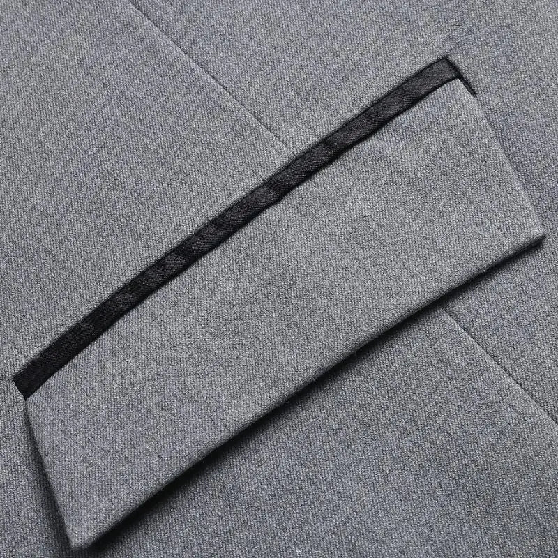Hisdern Men's Grey Satin Suit Vest Formal Wear