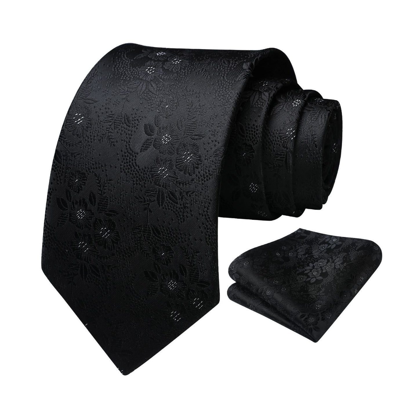 Hisdern Black Floral Wedding Accessories Set