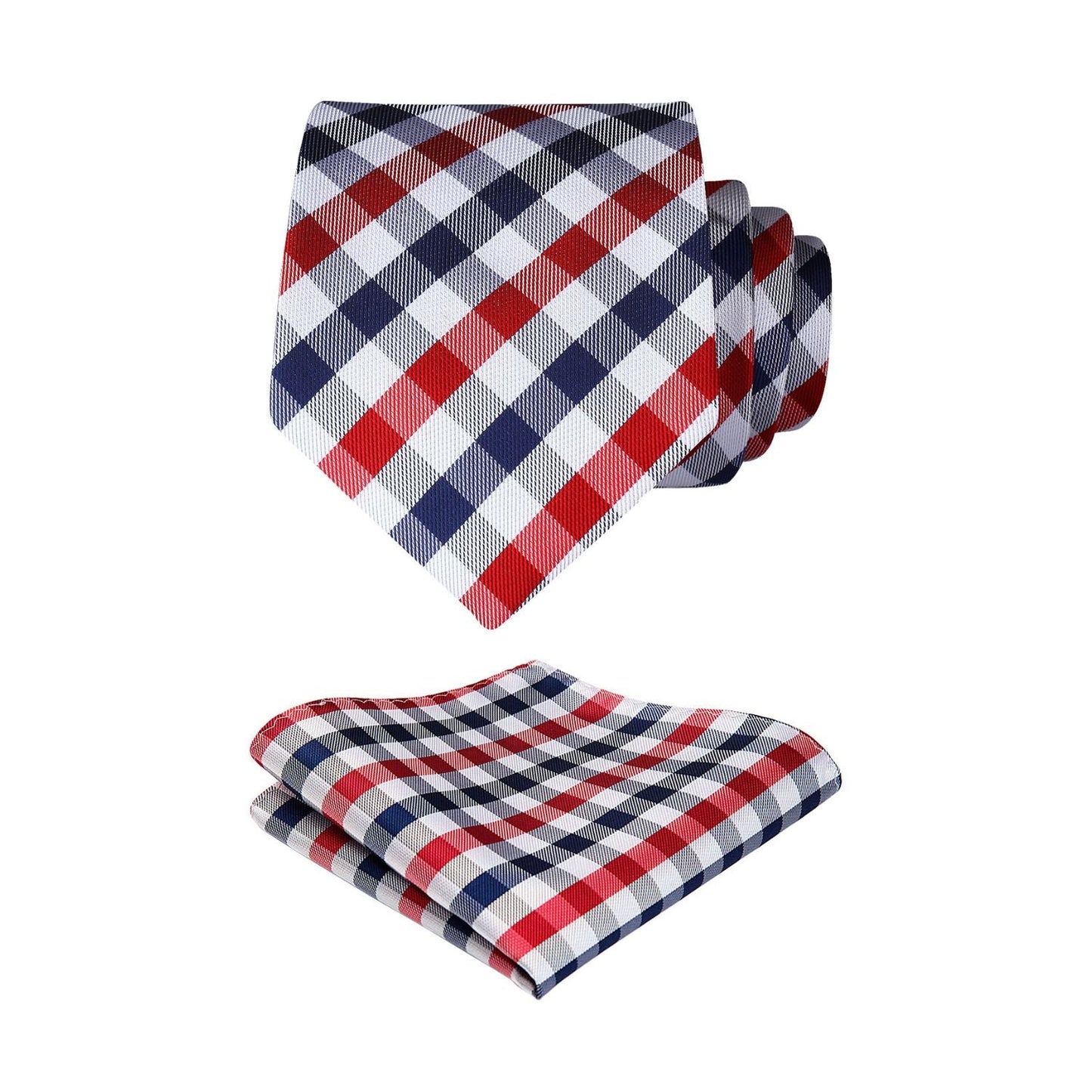 Hisdern Red Plaid Wedding Accessories Set