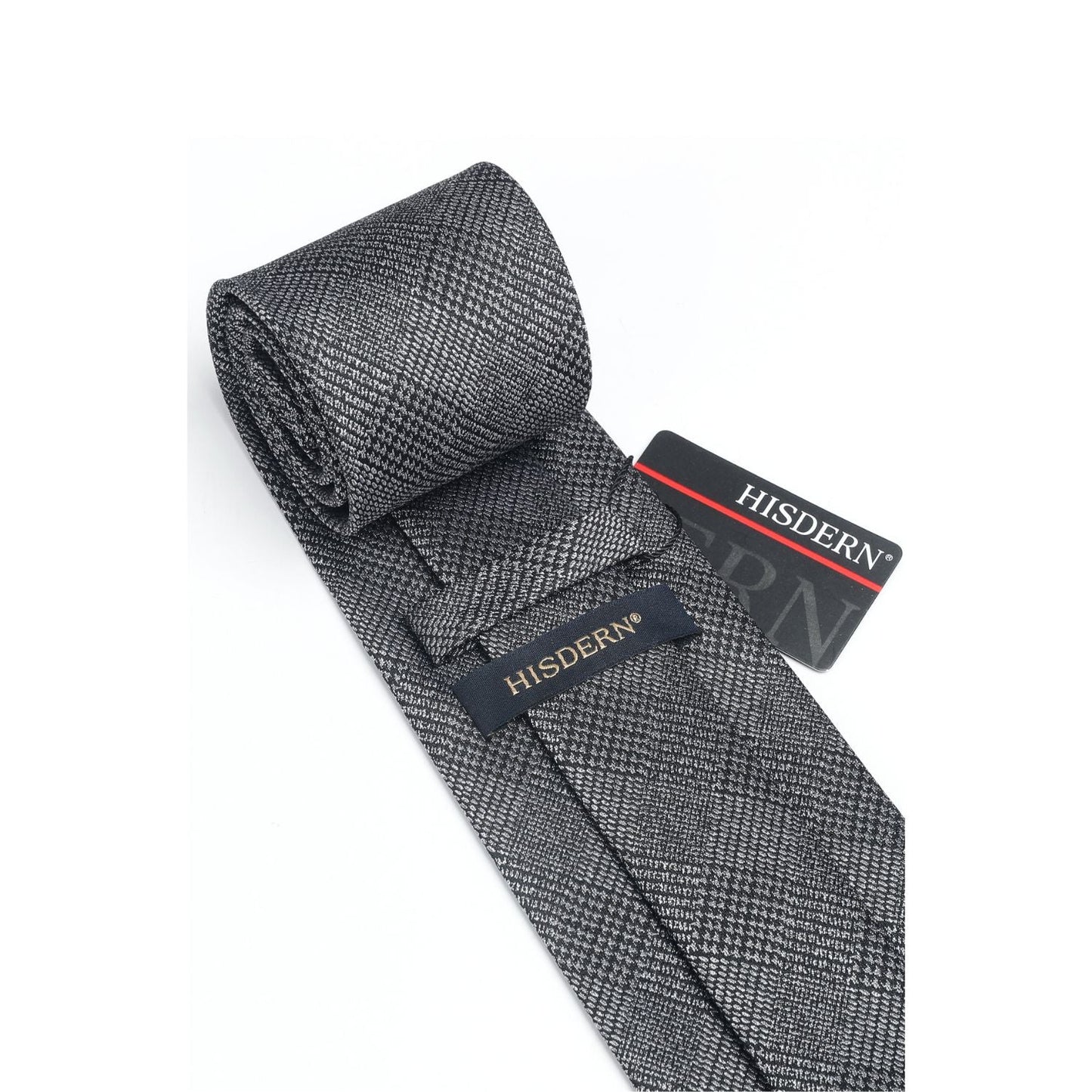 Hisdern Grey Glen Plaid Business Tie Set