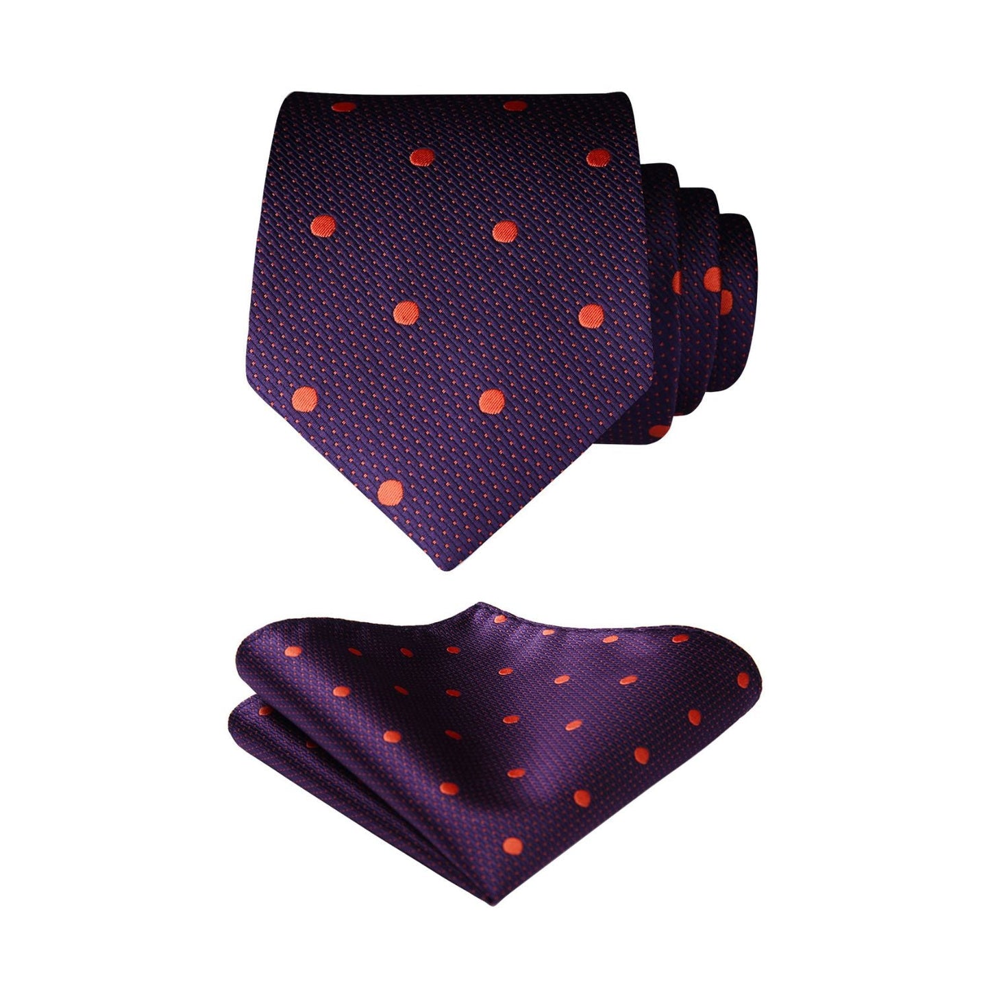 Hisdern Purple Polka Dot Tie Set For Groomsmen