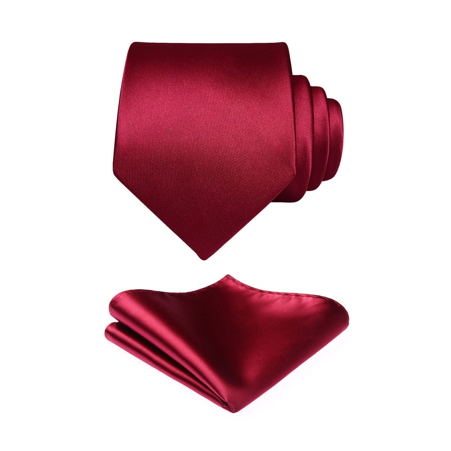 Hisdern Red Solid Men’s Tie Set for Formal & Wedding