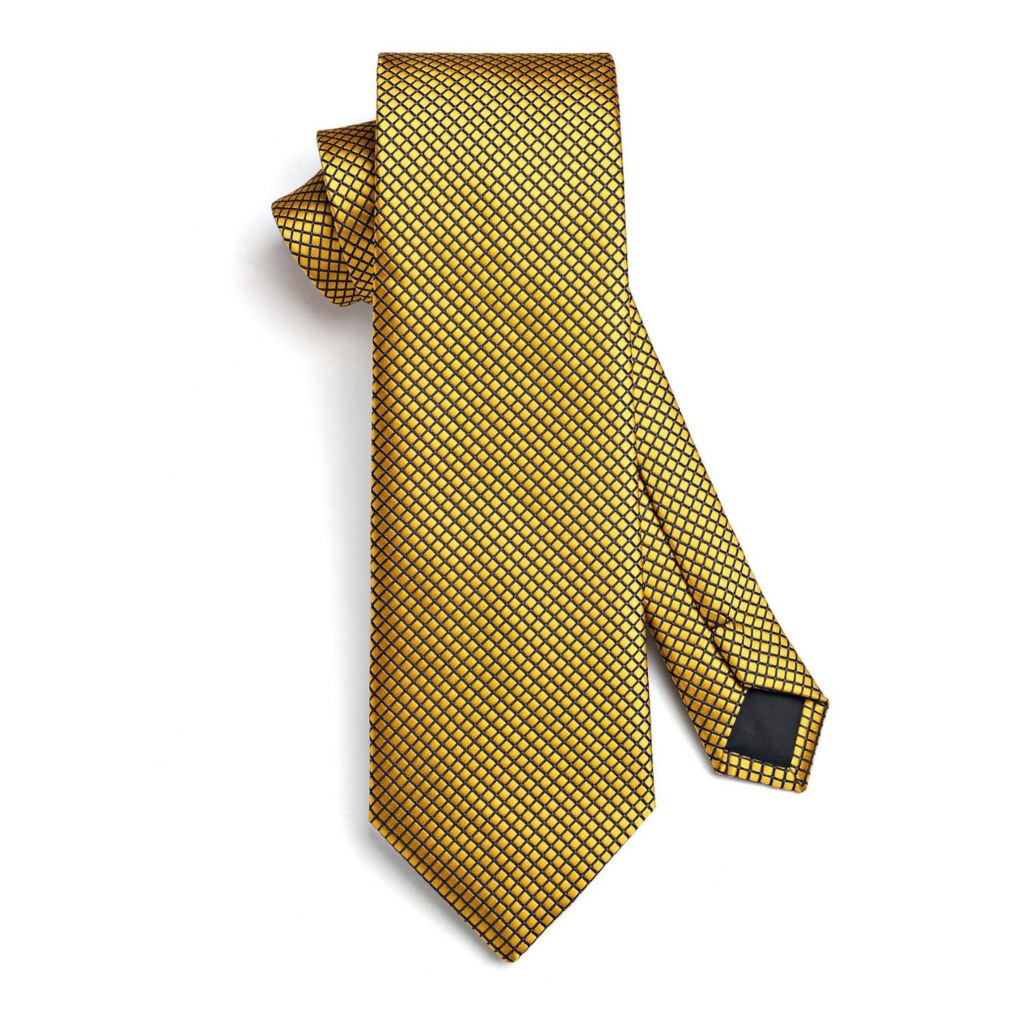 Hisdern Gold Plaid Business Tie Set