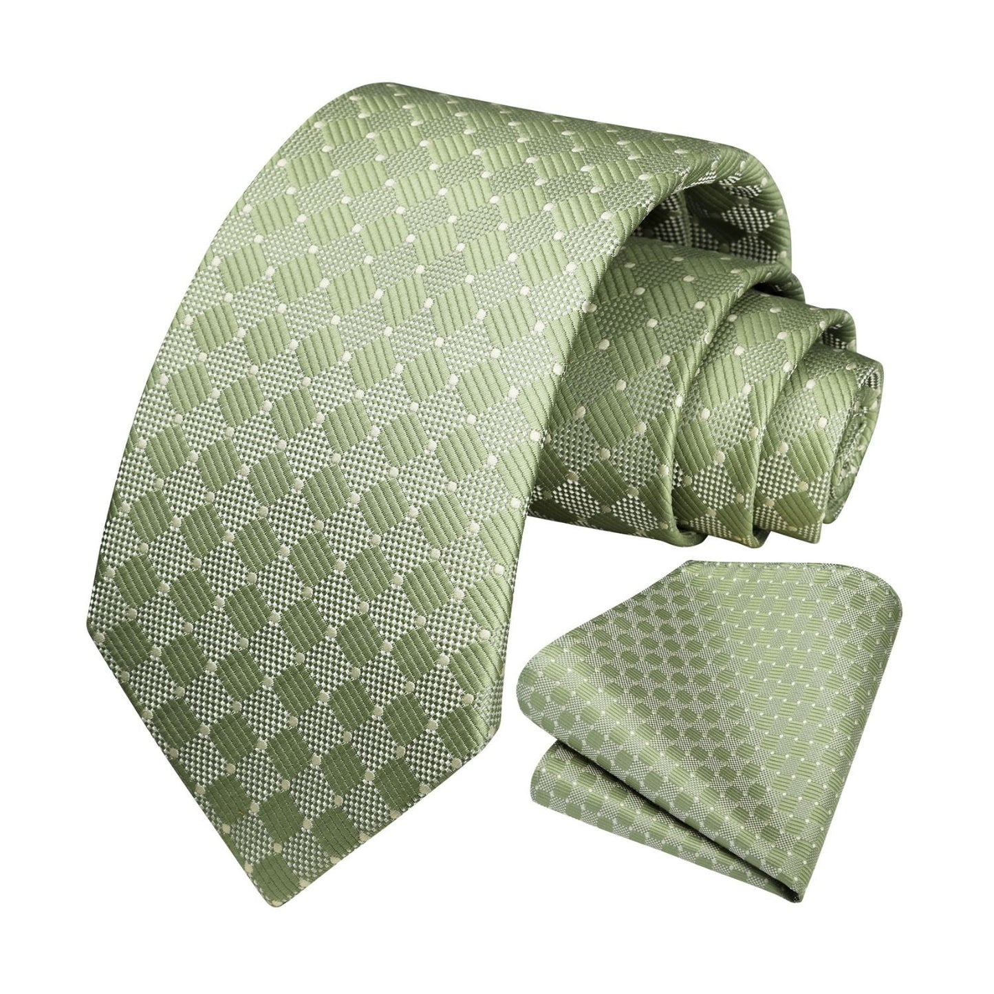 Hisdern Sage Green Plaid Wedding Accessories Set