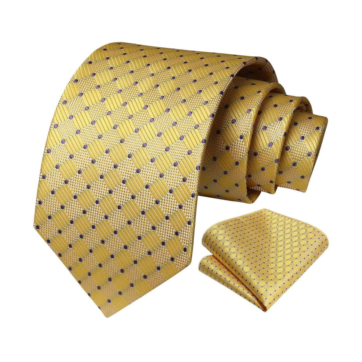 Hisdern Yellow Plaid Wedding Accessories Set