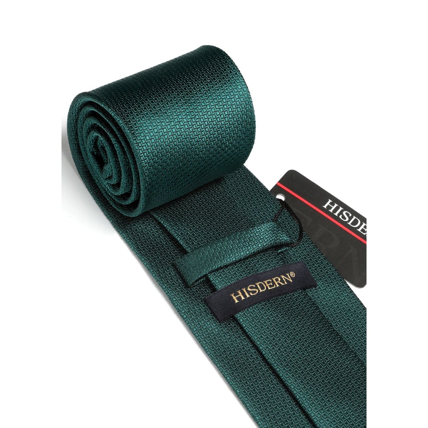 Hisdern Green Plaid Pocket Square With Matching Tie