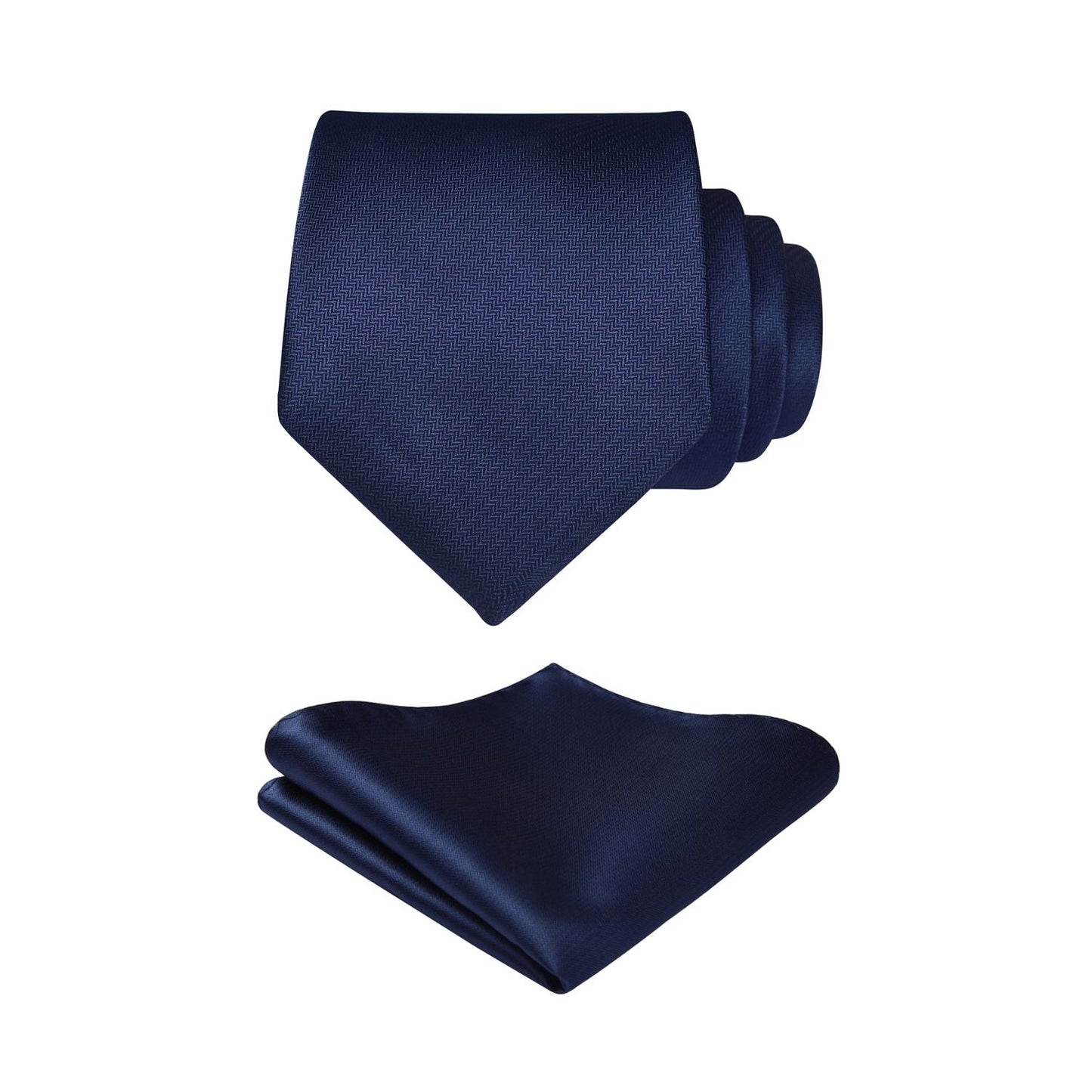 Hisdern Navy Blue Striped Business Tie Set