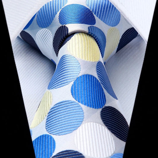 Hisdern Beige Polka Dot Tie Set For Groomsmen
