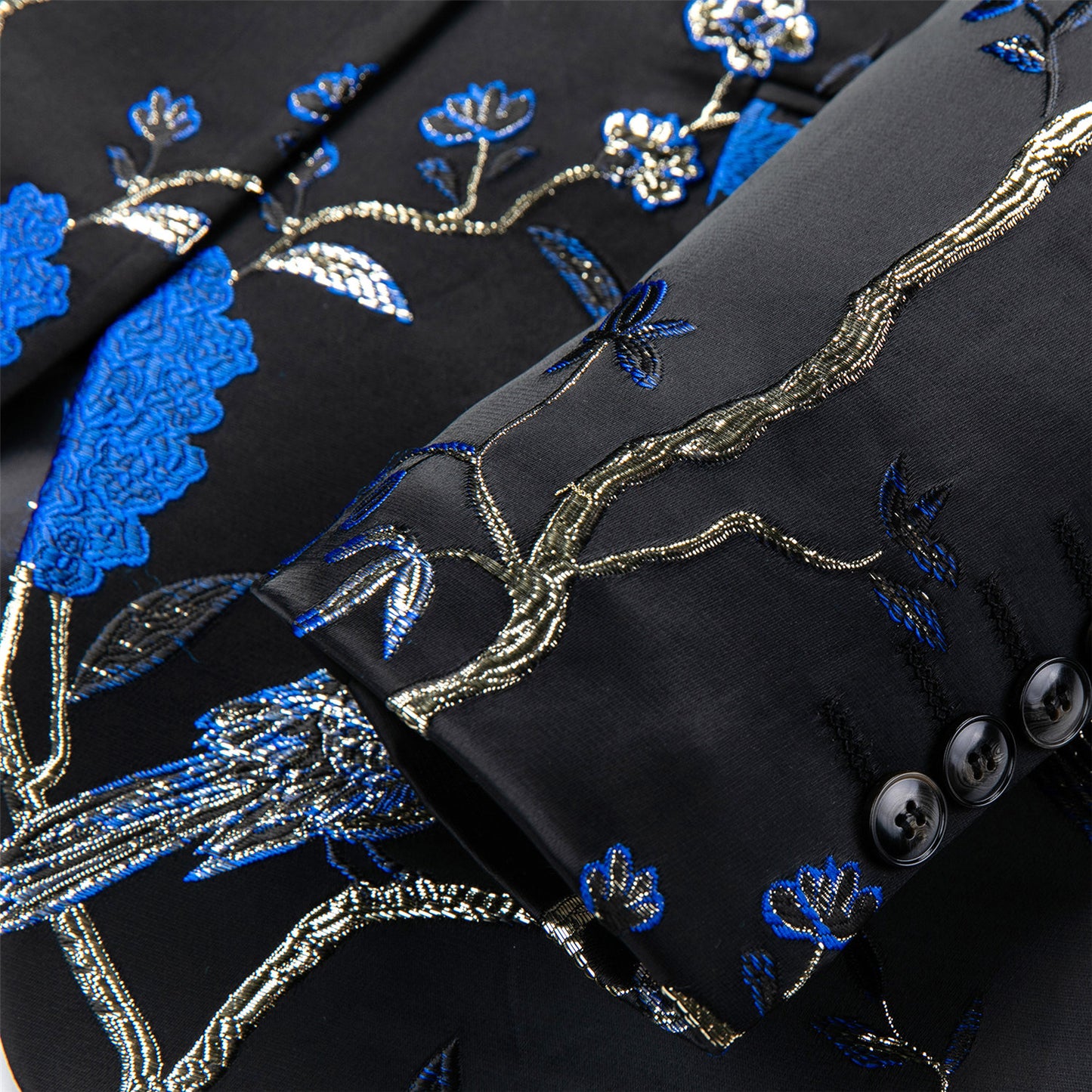 Men's Embroidered 2 Piece Suit Blue Color