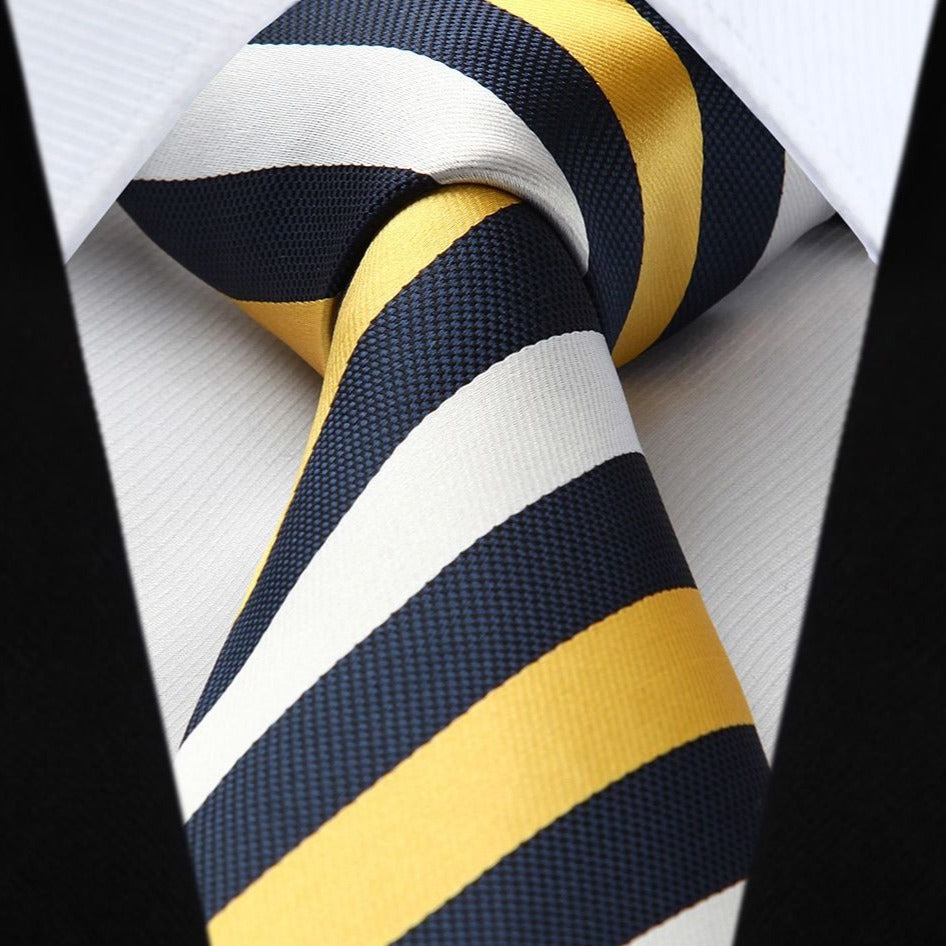 Hisdern Yellow Striped Business Tie Set