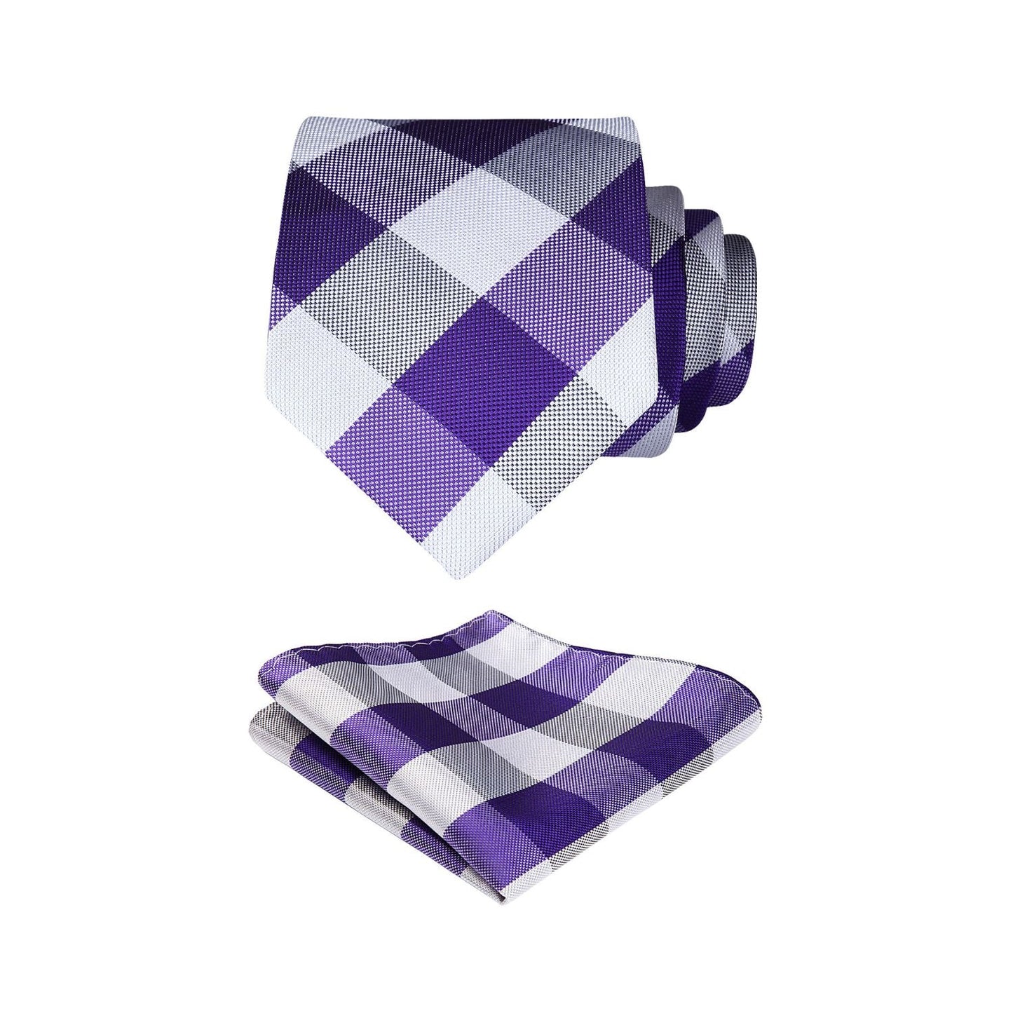 Hisdern Purple Plaid Wedding Accessories Set