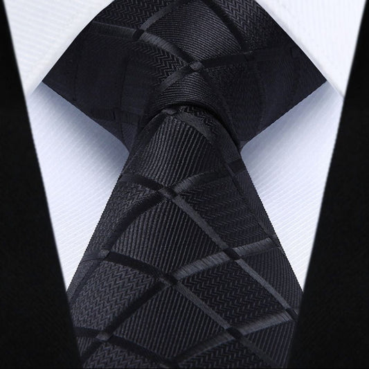 Hisdern Black Plaid Wedding Accessories Set