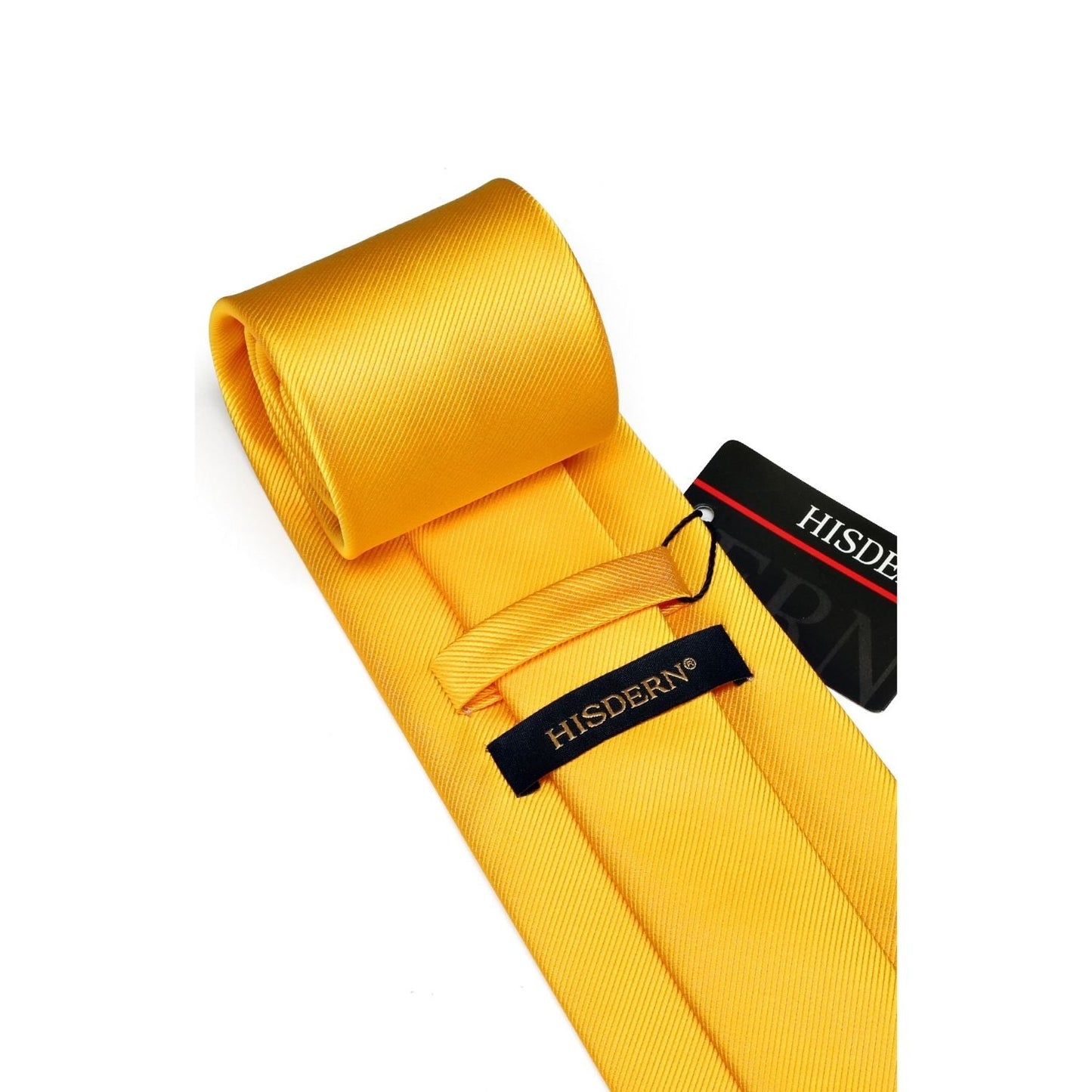 Hisdern Yellow Solid Wedding Accessories Set with Cufflinks