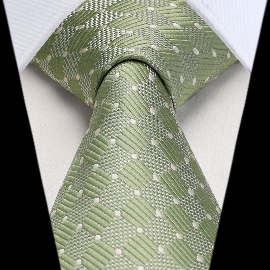 Hisdern Sage Green Plaid Wedding Accessories Set