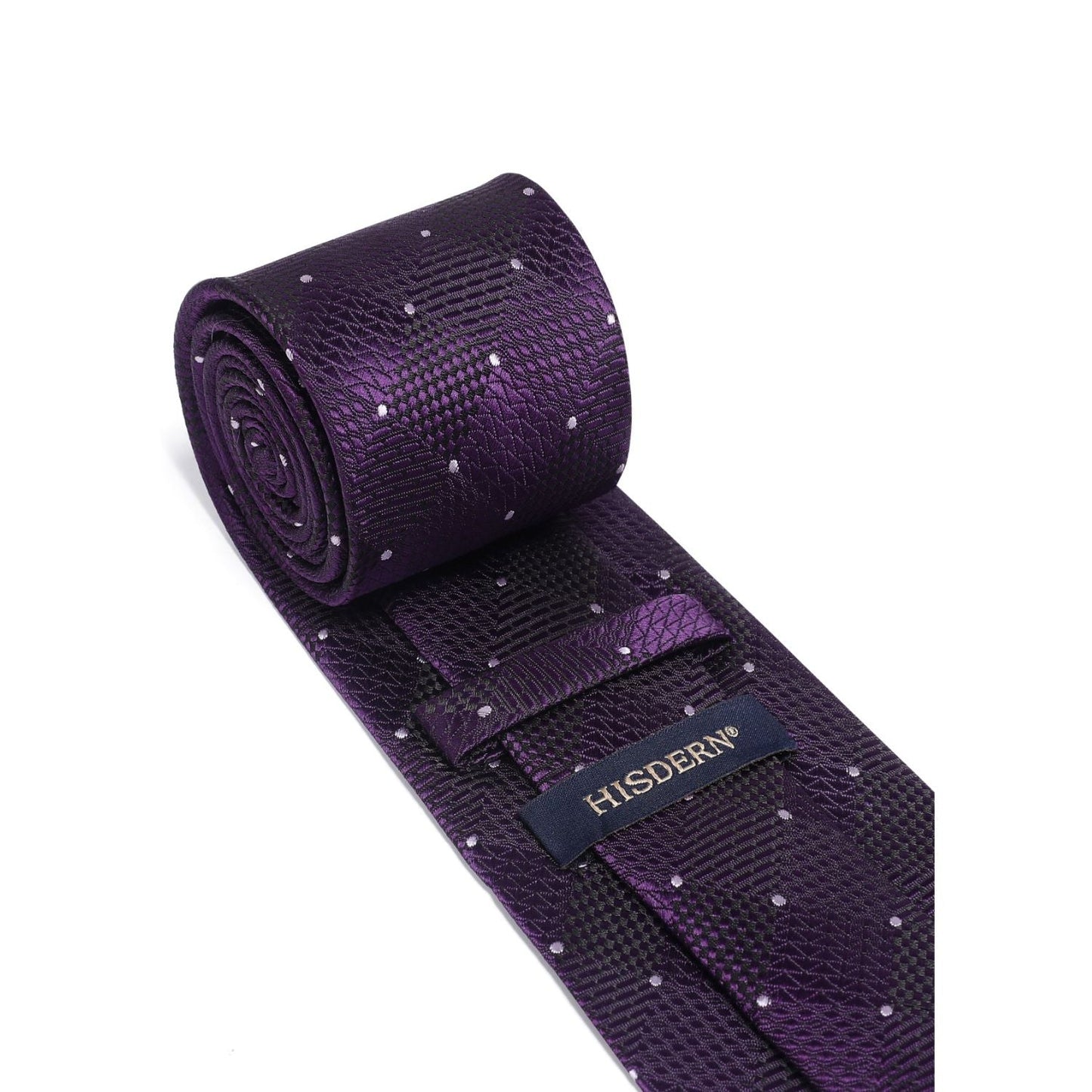 Hisdern Purple Plaid Tie Set For Groomsmen