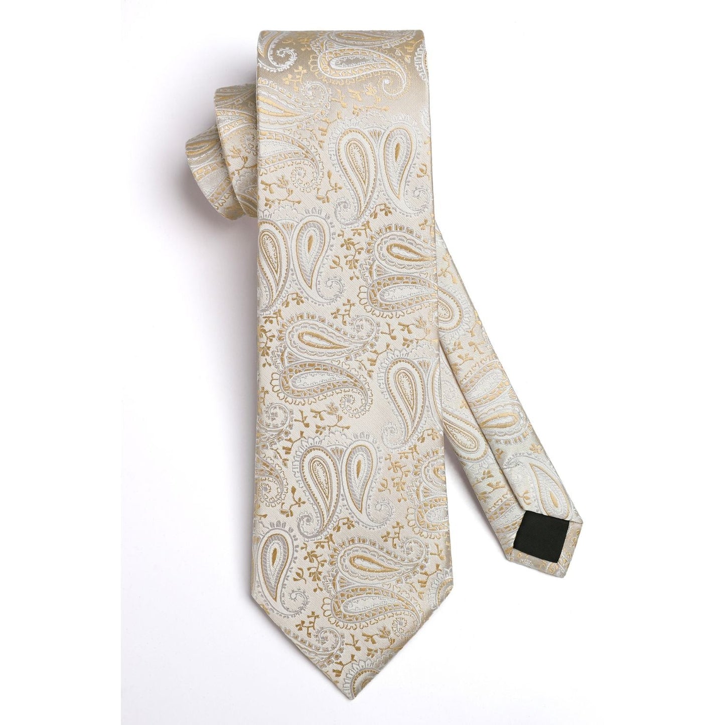 Hisdern Champagne Paisley Tie Set For Groomsmen