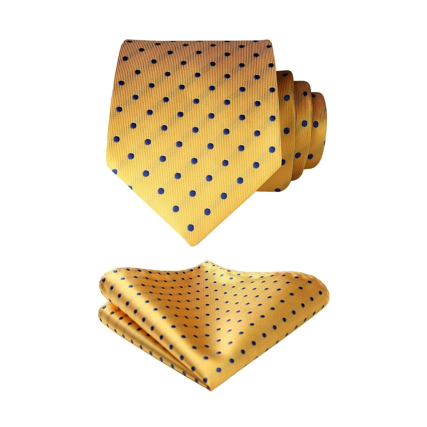 Hisdern Yellow Polka Dot Tie Set For Groomsmen
