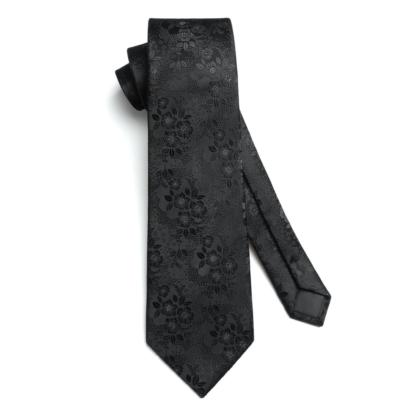 Hisdern Black Floral Wedding Accessories Set