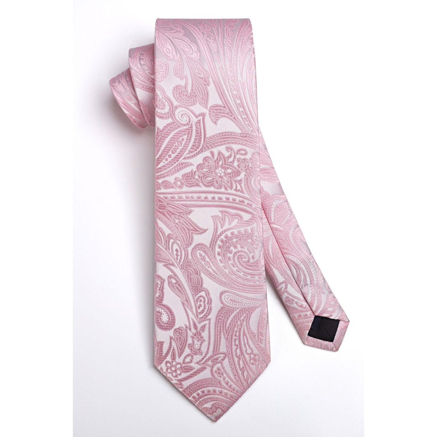 Hisdern Pink Paisley Tie Set For Groomsmen