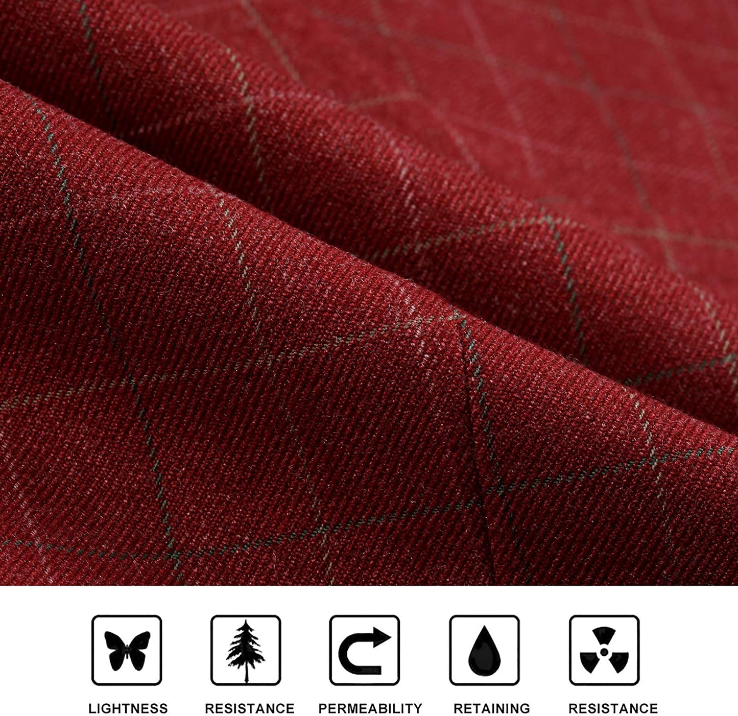 Hisdern Men's Red Plaid Wedding Vest For Skinny Guys