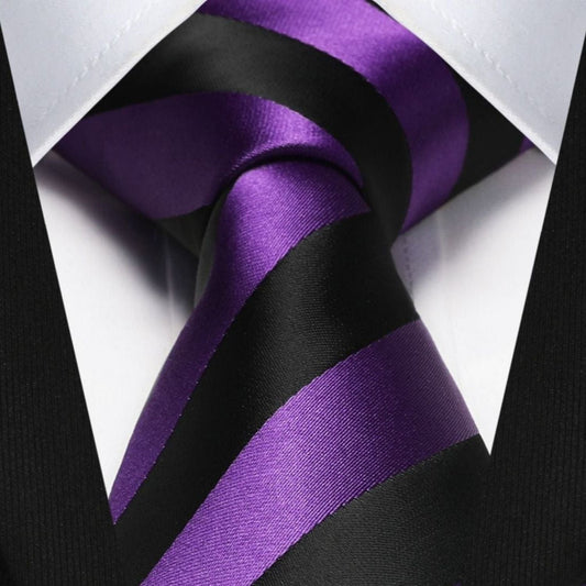 Hisdern Purple Striped Wedding Accessories Set